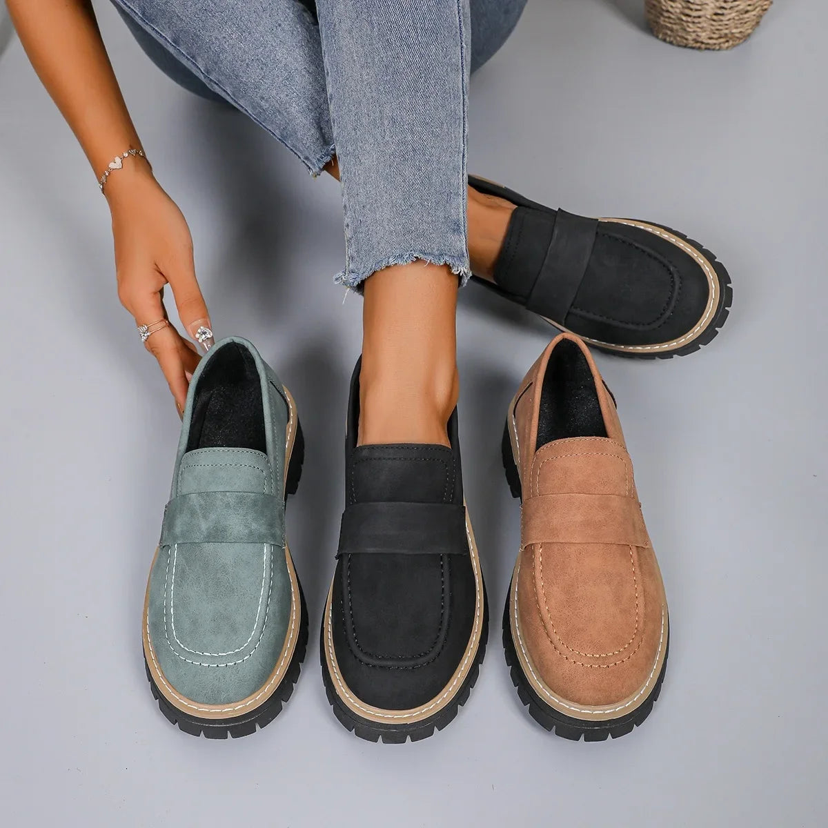 Large Size British Style Women's Flats Spring Autumn New Fashion