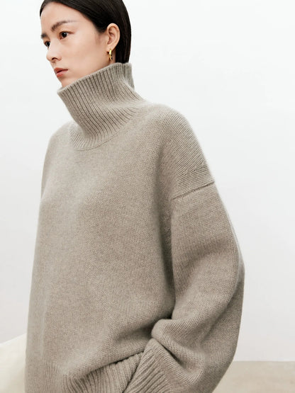 Turtleneck pure cashmere sweater female