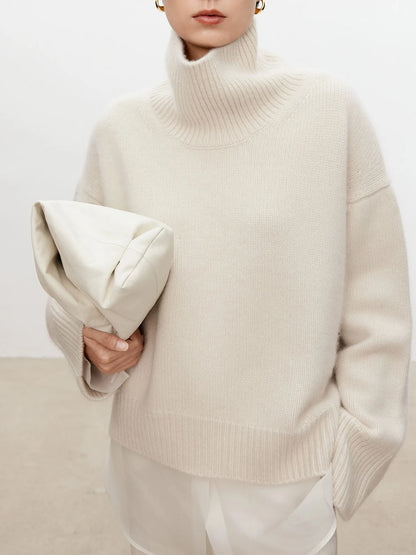 Turtleneck pure cashmere sweater female