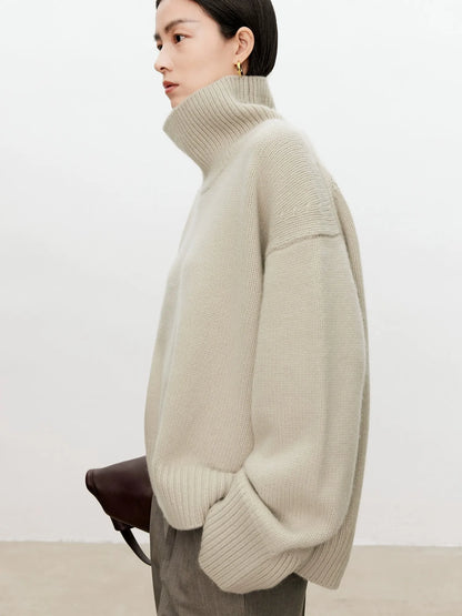 Turtleneck pure cashmere sweater female