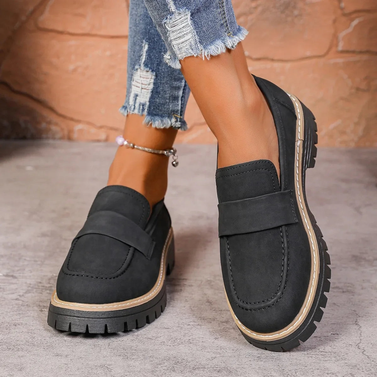 Large Size British Style Women's Flats Spring Autumn New Fashion