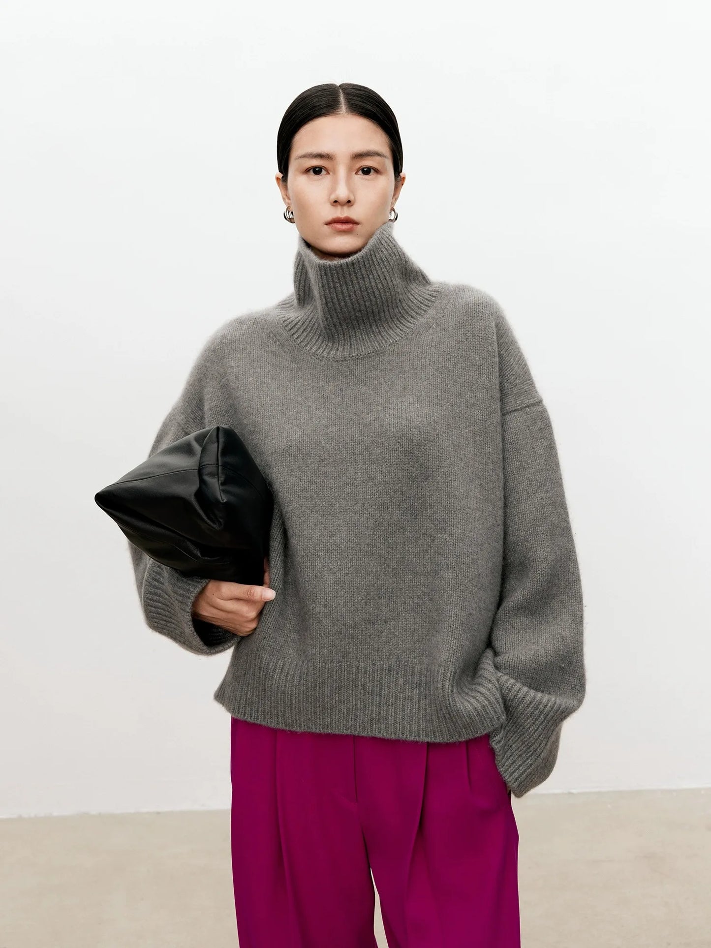 Turtleneck pure cashmere sweater female