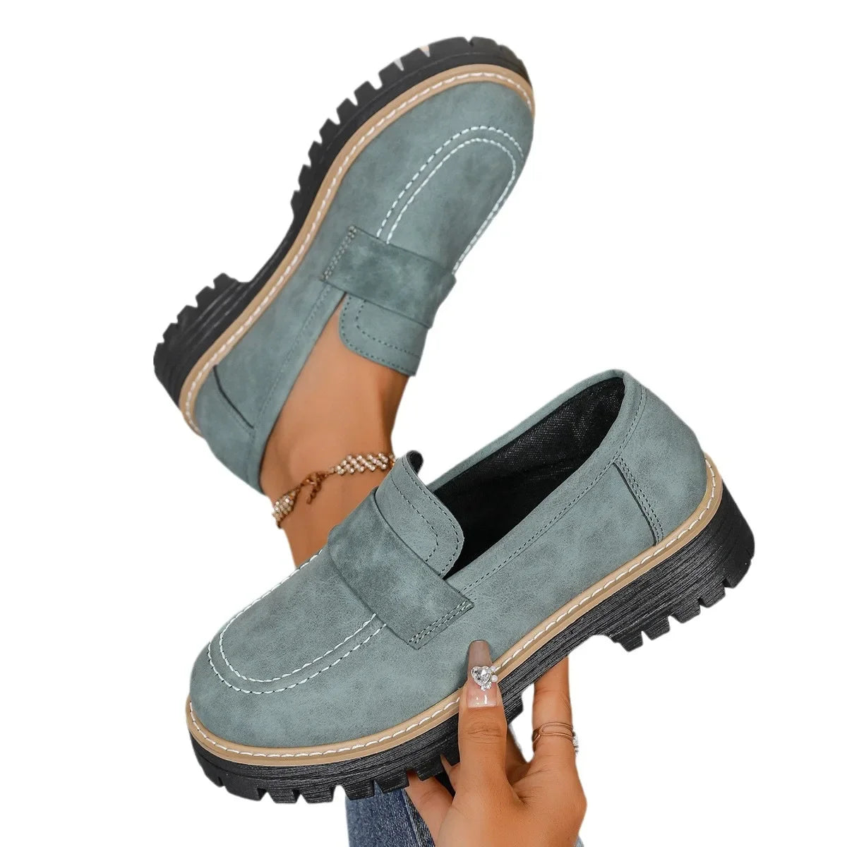 Large Size British Style Women's Flats Spring Autumn New Fashion