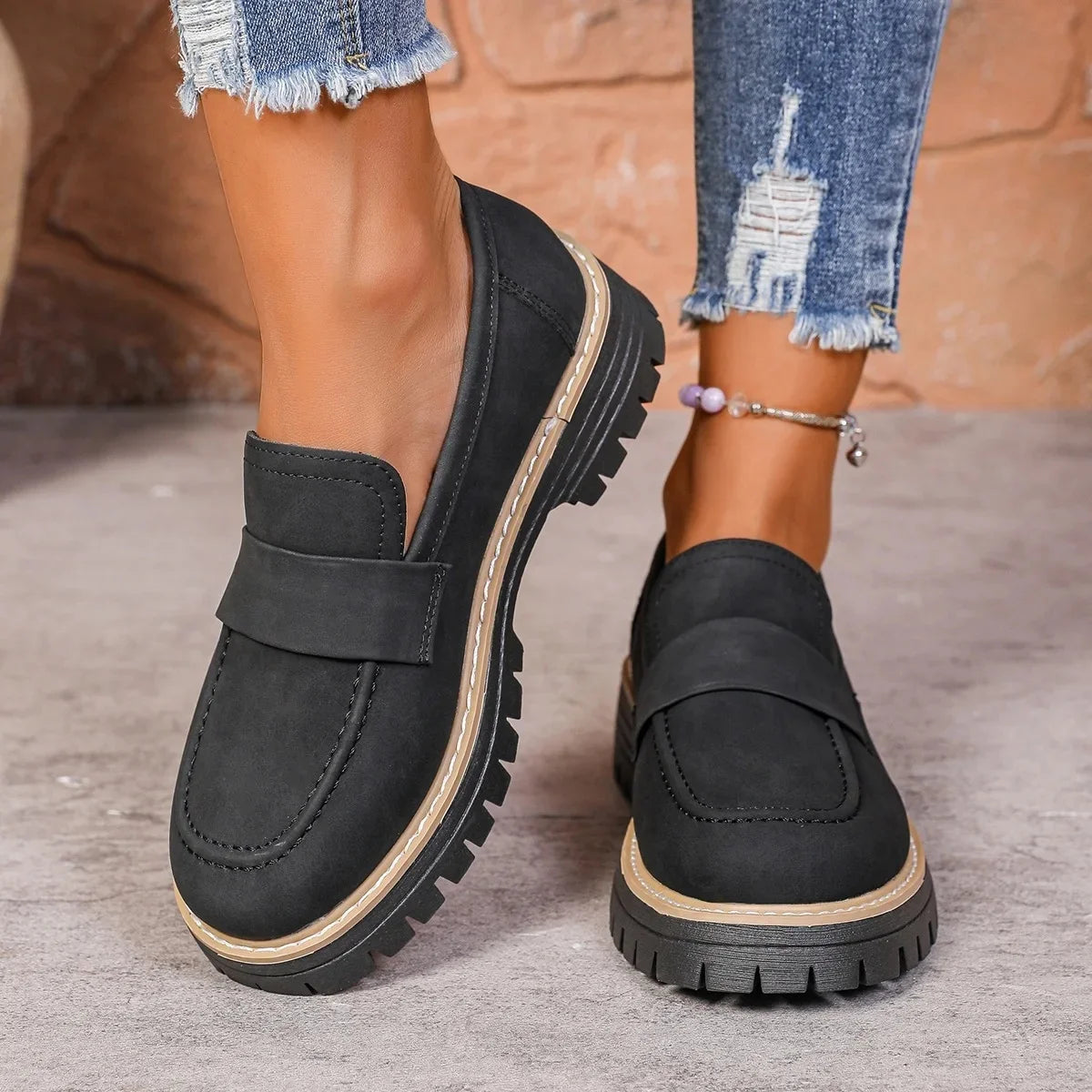 Large Size British Style Women's Flats Spring Autumn New Fashion