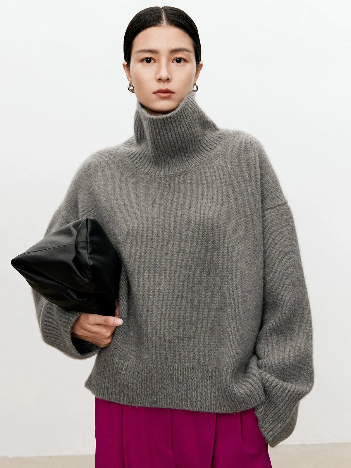 Turtleneck pure cashmere sweater female