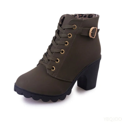 Casual Lace Up Side Zipper Boots, Comfortable Ankle Boots
