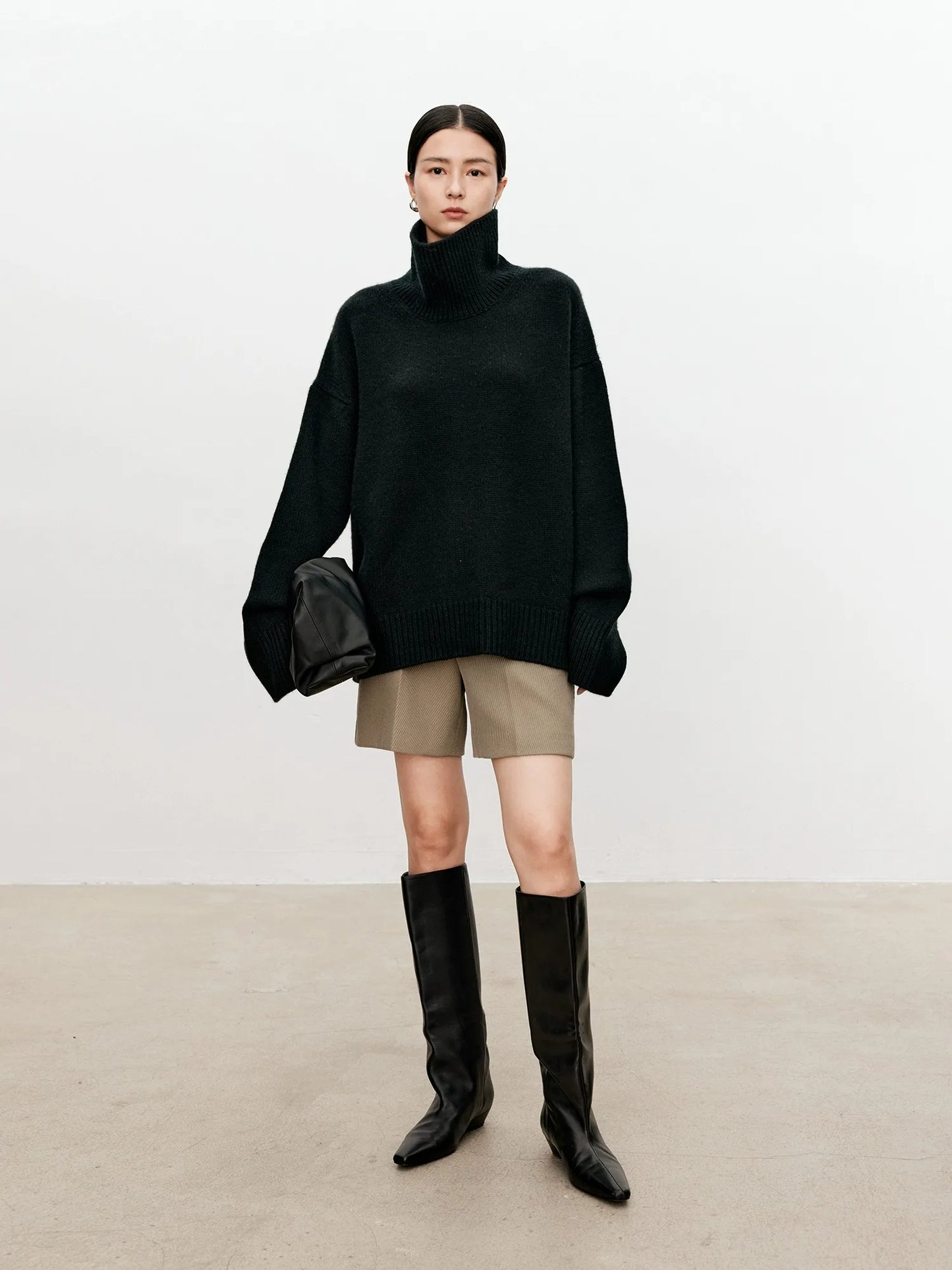 Turtleneck pure cashmere sweater female