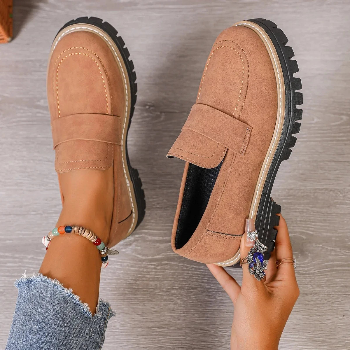 Large Size British Style Women's Flats Spring Autumn New Fashion